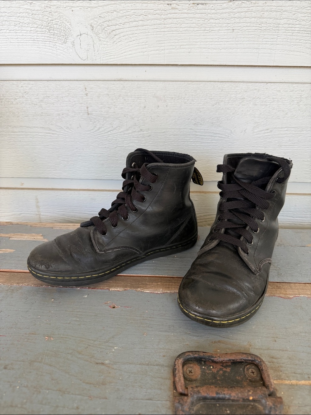 Vintage Dr. Martens Black Leather Lace-Up Combat Boots